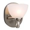 1 Light Brushed Nickel Wall Sconce With White Glass