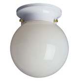 Flush Mount Fixture With 6 In. White Opal Glass