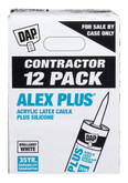 12 Pack, 300ML, White, Alex Plus Caulk Contractor Pack