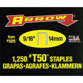 Arrow T50 9/16in Staples - Box of 1250