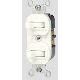 15 Amp Double Wall Switch - White