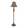 Marbella Real Brown Marble Font Floor Lamp In A Classical Gold Finish - Brown Shade
