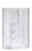 Boreal Ii 1-Piece White Acrylic Neo-Angle Corner Shower