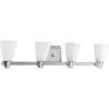 Rizu Collection Polished Chrome 4-light Vanity Fixture