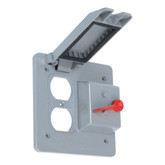 Outdoor Weatherproof  PVC Cover For One Duplex Receptacle And One Toggle Switch Device