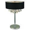 Rossini Chrome Table Lamp - With Black Shade And Crystals