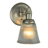 1Lt Wayland Wall Sconce in Brushed Nickel with clear glass