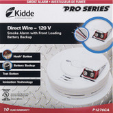 Hardwire Front Load Smoke Alarm with Hush Feature and Battery Back-up