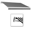 10 Feet MAUI (8 Feet Projection) - Motorized Retractable Awning (Right Side Motor) - Black / White Stripe