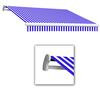 14 Feet MAUI (10 Feet Projection) Manual Retractable Awning - Bright Blue / White Stripe