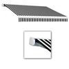 14 Feet VICTORIA  Manual Retractable Luxury Cassette Awning (10 Feet Projection) - Black/White Stripe