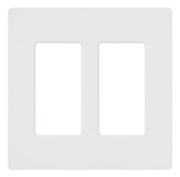 Claro Two Gang Wallplate in White