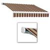 8 Feet VICTORIA  Manual Retractable Luxury Cassette Awning  (7 Feet Projection) - Burgundy/Tan Wide Multi Stripe