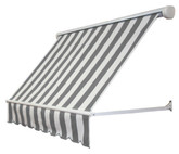 7 Feet MESA Window Retractable Awning 24" height x 24" projection - Gray/White Stripe