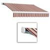 8 Feet VICTORIA  Manual Retractable Luxury Cassette Awning  (7 Feet Projection) - Burgundy/Gray/White Multi Stripe