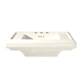 Town Square 24 Inch Pedestal Sink Basin with 4 Inch Faucet Spacing in Linen