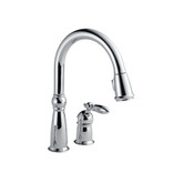 Victorian Single Handle Pull-Down Sprayer Kitchen Faucet in Chrome featuring MagnaTite Docking
