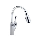 Allora Single Handle Pull-Down Sprayer Kitchen Faucet in Chrome featuring MagnaTite Docking