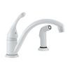 Collins Single Handle Side Sprayer Kitchen Faucet in White