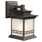 Black Outdoor Fixture With Frosted Glass