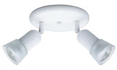 2 Light Semi-Flushmount Ceiling Fixture Matte White Finish Etched Glass Shades