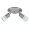 2 Light Semi-Flushmount Ceiling Fixture Brushed Nickel Finish Frosted Etched Glass Shades