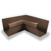 Aluminum Gutter 5 Inch Inside Corner Box Mitre - Brown