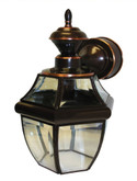 Heath Zenith 150 Degree Hanging Carriage Lantern with Clear Beveled Glass - Antique Copper