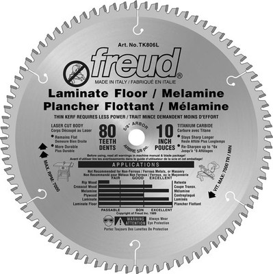 FREUD 10 In. Laminate Flooring Blade - 80 Teeth