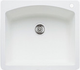 Silgranit Natural Granite, Single Bowl Drop-In Sink, White