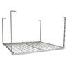 36x36 Inch Ceililng Mounted Shelf, White Finish, Adjustable Height 16-28 Inch, 150 Lb Weight Capacity