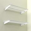 36x18 Inch Wall Shelf, 2-Pack, White Finish, With Cloths Hanging Rod, 150 Lb Weight Capacity