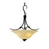 3 Light Pendant with Beige Scavo Glass and a Golden Bronze Finish