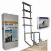 Aluminum Dock Ladder, 4 Steps, Flip-Up