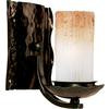 1 Light Wall Sconce Oil Rubbed Bronze Finish Wilshire Glass