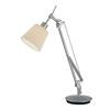 1 Light Table Lamp Steel Finish Pleated Off-White Fabric Shade