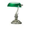 1 Light Table Lamp Brass Finish Green Glass Shade