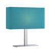 1 Light Table Lamp Chrome Finish Blue Fabric Shade