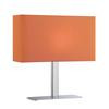 1 Light Table Lamp Chrome Finish Orange Fabric Shade