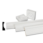 Primed Finger Jointed Pine Casing Set with Rosettes 1-1/16 In. x 3-1/2 In.