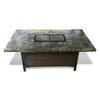 Maui Wicker & Natural Stone Gathering Table And Gel Fuel Firepit