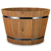 Wooden Barrel Planter - 23 Inch