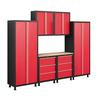 Bold Series 7 Piece Welded Cabinet Set Red