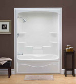 Liberty 60 Inch 1-piece Acrylic Tub and Shower- Left Hand