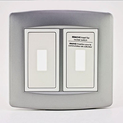 Retro-Fit Electrical Switch Plate Kit-Aluminum, 2-Gang