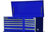 42 Inch 10 Drawer Blue Top Chest
