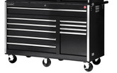 56 Inch 10 Drawer Black Tool Cabinet