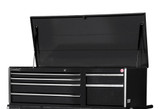 56 Inch 6 Drawer Black Top Chest