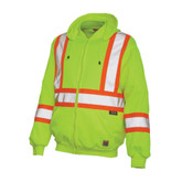 Hi-Vis Zip Front Hoodie With Safety Stripes Yellow/Green Large