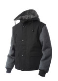 Duck Jacket W/Detach Sleeves/Hood Black X Large